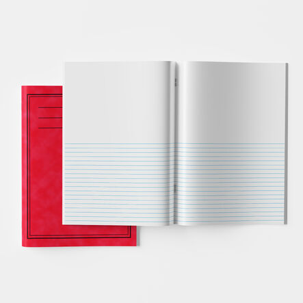 A4 Classic Ex. Book 64pg 50pk 8mm Ruled \/ Plain Red  hi\-res