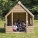 Outdoor Wooden Playhouse Shelter with Table \x26 Benches  hi\-res
