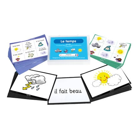 TTS French Weather Vocabulary Builder Activity Cards  hi\-res