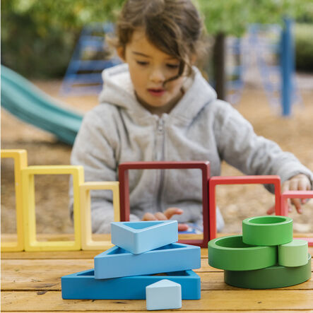 Rainbow Shape Wooden Blocks 16pk  hi\-res