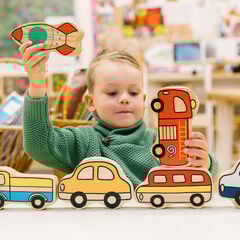 Small World Wooden Town Vehicle Set 10pk  Small World Wooden Town Vehicle Set 10pk  hi-res