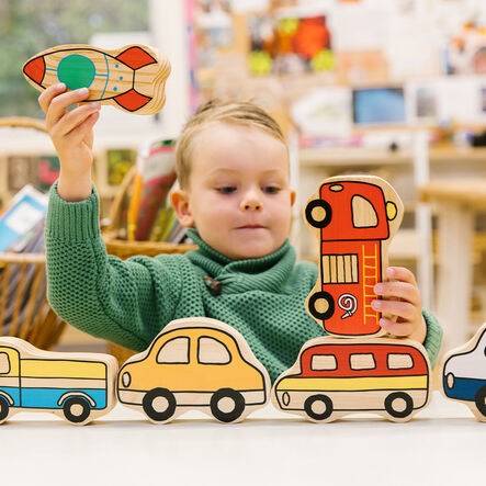 Small World Wooden Town Vehicle Set 10pk  hi\-res