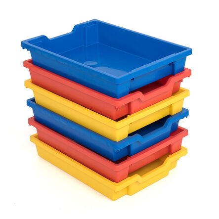 Gratnells Storage Trays 6 Pack Multicoloured Shallow Multicoloured hi\-res