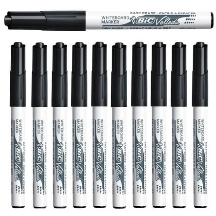 Bic Velleda Black Drywipe Marker Pens 100pk  hi\-res