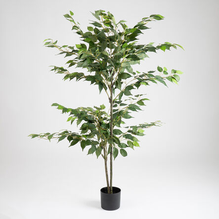 Large Green Artificial Ficus Tree in Black Pot 140cm  hi\-res