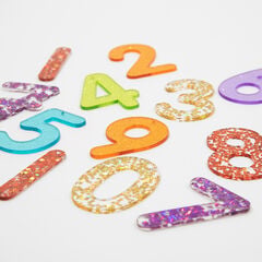 Rainbow Glitter Numbers 14pk  hi-res