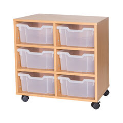 Mobile Double Tray Storage Unit 6 Deep  hi-res