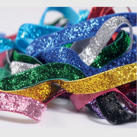 Metallic Glitter Sparkle Ribbon 2m 10pk  hi\-res