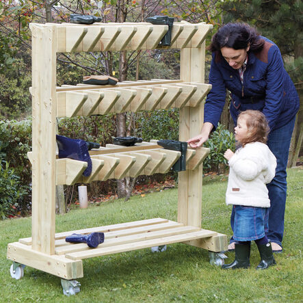 Outdoor Wooden Wellie Storage Trolley  hi\-res