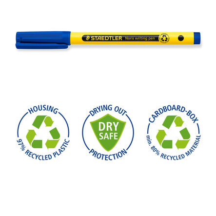 STAEDTLER Noris 307 Handwriting Pens Blue 100pk  hi\-res