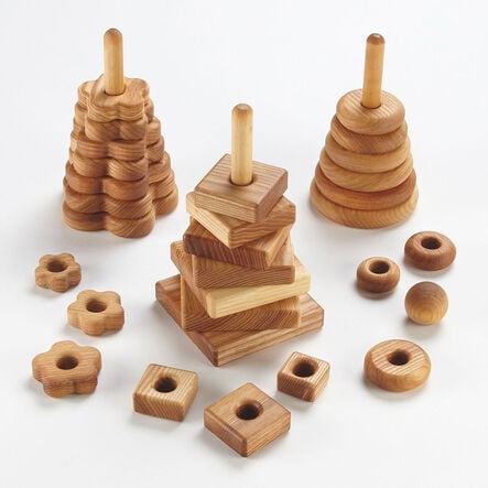 TTS Wooden Manipulative Stacking Pyramids  hi\-res