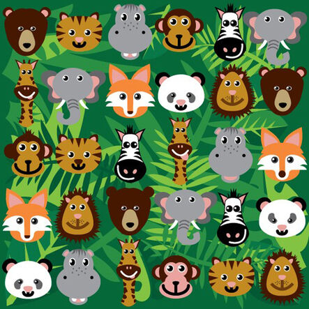 3m x 3m Wild Animals Square Placement Rug  hi\-res