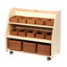 Mobile Tiered Shelf Unit with Mirror Back With Baskets  hi\-res