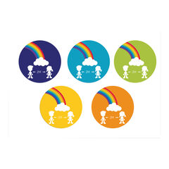 Social Distancing Round Floor Stickers  hi-res