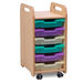 1 Column Tray Storage Unit W\/ 3 Deep Translucent Trays  hi\-res