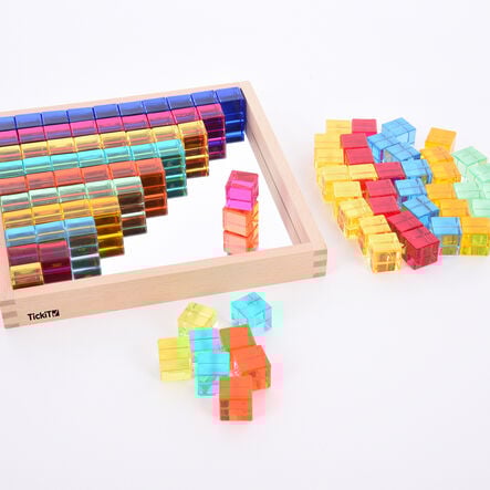 Construction Set Acrylic Gems and Mirror Tray  hi\-res