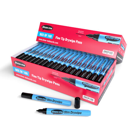 Show\-me® Black Drywipe Pens Fine Tip  hi\-res