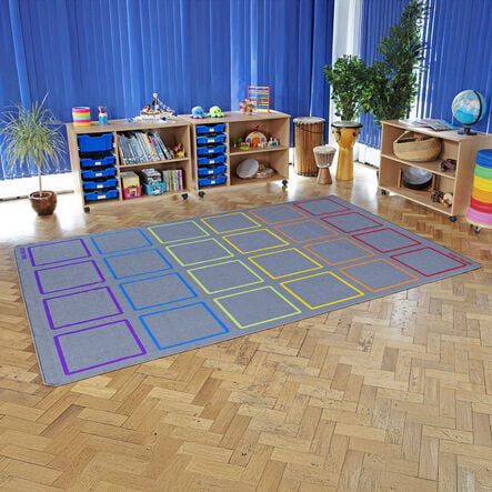 Essentials Rainbow Squares Carpet 3m x 2m  hi\-res