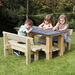 Outdoor Rectangular Chalkboard Table and Benches  hi\-res
