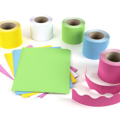 Corrugated Border Rolls Cool Colours Assorted 15m 5pk  hi-res