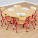 Copenhagen height adjustable flower shaped 6\-seater table  hi\-res