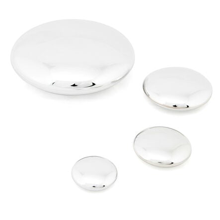 TTS Sensory Mirrored Stacking Pebbles Silver 4pk Silver hi\-res