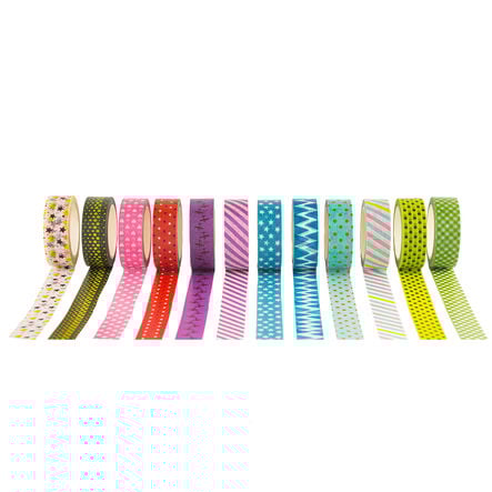 Printed Paper Craft Tapes 12pk  hi\-res