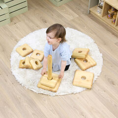 TTS Giant Wooden Stacking Tower Pyramids Square  hi-res