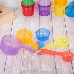 Translucent Rainbow Sand Water Play Measuring Cups 5pk  hi-res