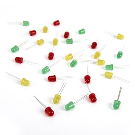 8mm Coloured LEDs 30pk  hi\-res