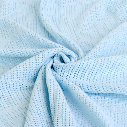 Cellular Cotton Cot Blankets Soft Blue 150x100cm Blue hi\-res