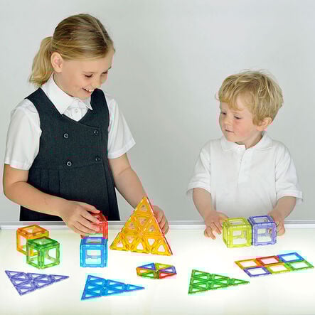 Translucent Magnetic Polydron 128pk  hi\-res