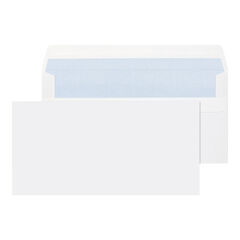 White DL 90gsm Self Seal Wallet Envelopes 1000pk Plain  hi-res