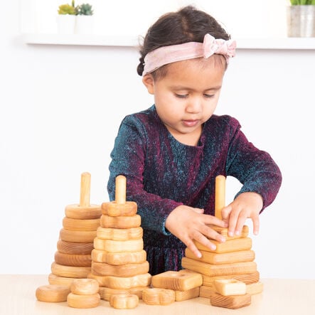 TTS Wooden Manipulative Stacking Pyramids  hi\-res