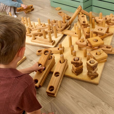 TTS Giant Wooden Stack \x26 Build Construction Set  hi\-res