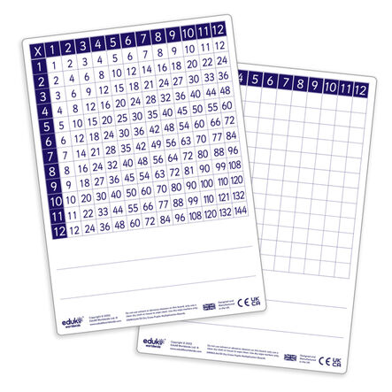 Dry Erase Pupils\' A4 Multiplication Boards: Pack Of 30  hi\-res