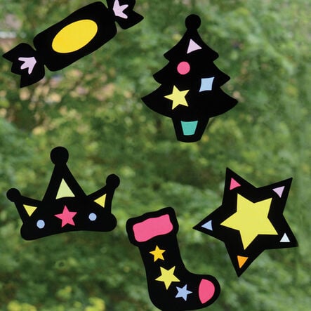 Stained Glass Christmas Shapes 30pk  hi\-res