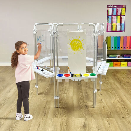 Easy Clean Multi\-Panel Acrylic Art Easel \- 6 Sided  hi\-res