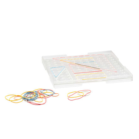 RE\-Plastic® Stackable Large Transparent Geoboard \- 6pk  hi\-res