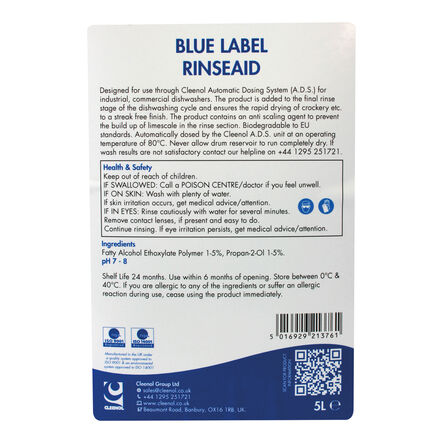Cleenol Blue Label Washaid Dishwasher Liquid 2 x 5L 10l  hi\-res