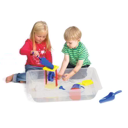 Clear Messy Play Sand \x26 Water Trays 4pk  hi\-res