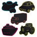 TTS Transport Themed Assorted Chalkboards 5pk  hi\-res