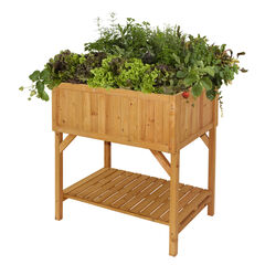 Raised Bed Planter Natural Wood H80 x W78 x D58cm  Raised Bed Planter Natural Wood H80 x W78 x D58cm  hi-res