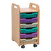 1 Column Tray Storage Unit W\/ 3 Deep Translucent Trays  hi\-res