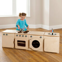 Millhouse Toddler Natural Wooden Play Kitchen 4pc  Millhouse Toddler Natural Wooden Play Kitchen 4pc  hi-res