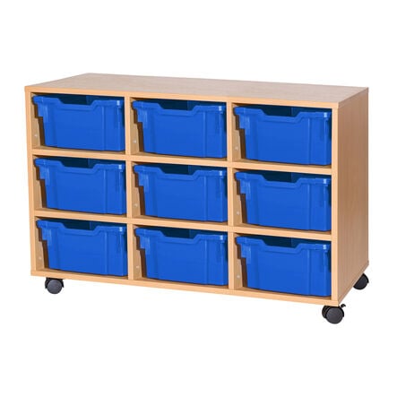 Mobile Triple Tray Storage Unit 9 Deep  hi\-res