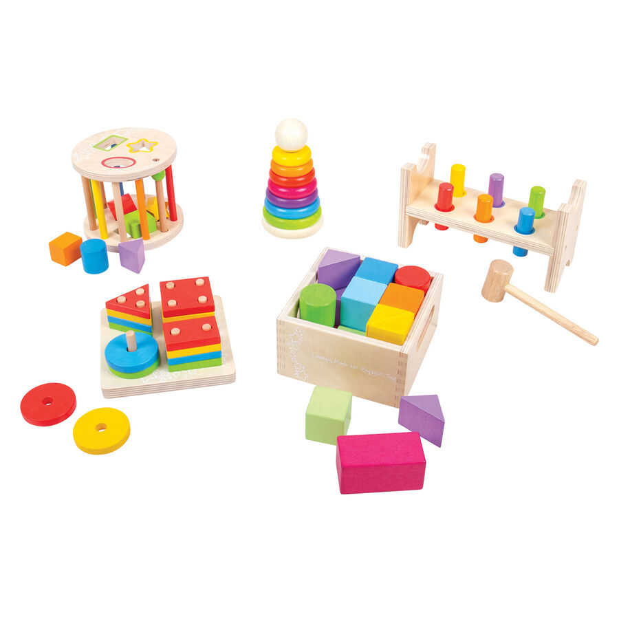 Pack of Wooden Toddler Toys Wonderful Wood TTS