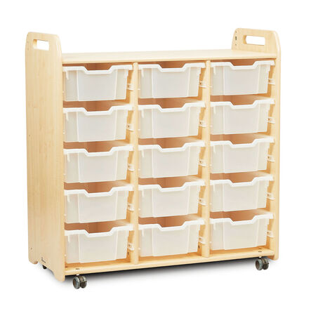 3 Column Tray Storage inc 15 Deep Translucent Trays  hi\-res