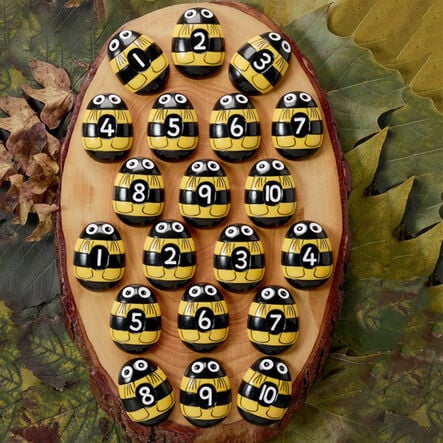 Honey Bee Number Stones  hi\-res