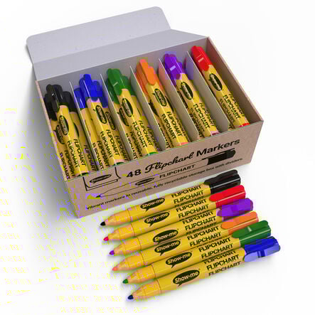 Show\-me Flipchart Markers Assorted 48pk  hi\-res